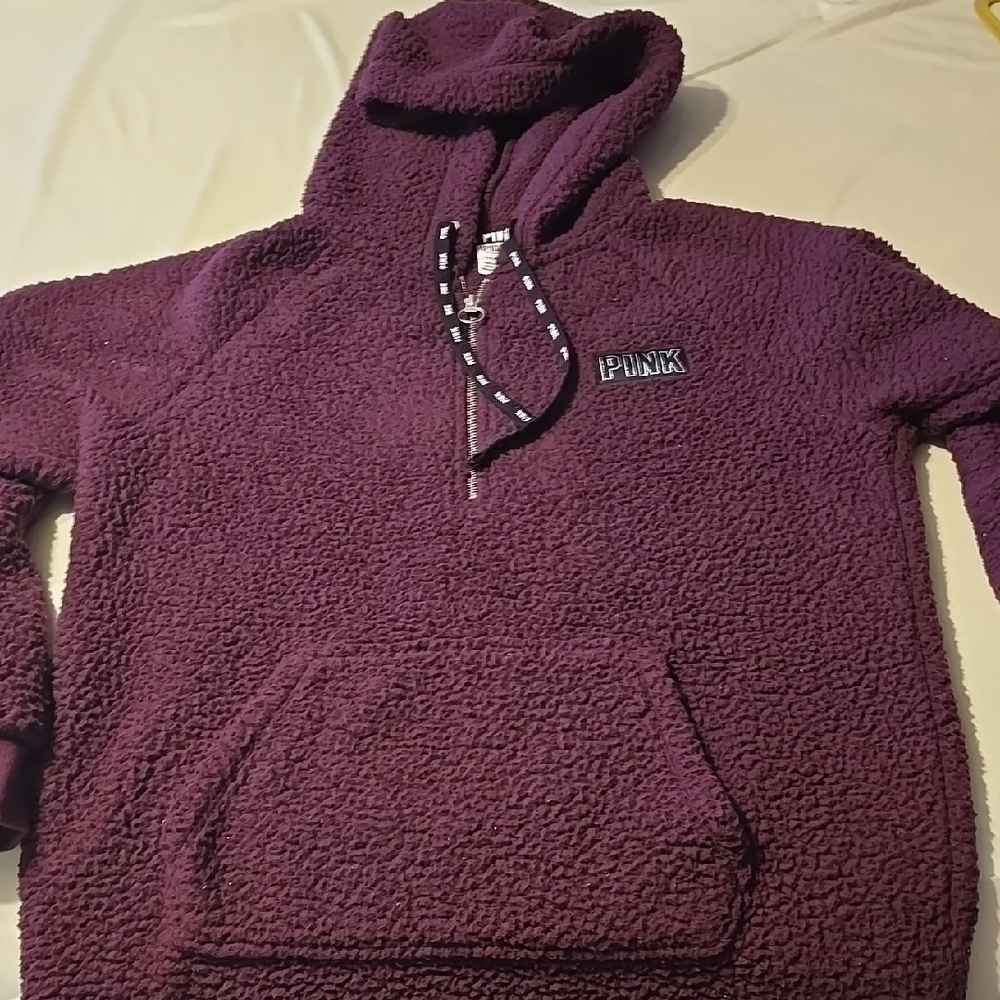 PINK Victoria's Secret Purple Sherpa Hoodie